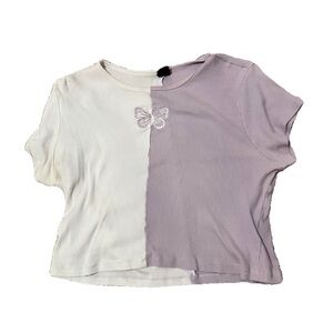 Girls Two-Tone Butterfly T-Shirt